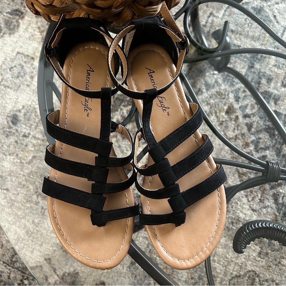 American Eagle Outfitters Black Strappy Sandals